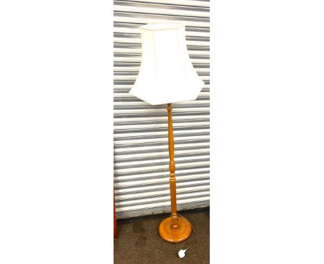 Oak standard lamp with shade 