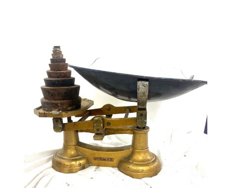 Leicester Scale Co Ltd, vintage vegetable scales with weights 