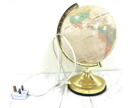 Small lit up Globe, approximate height 13 inches