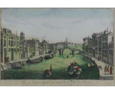 Franz Xaver HABERMANN (1721 - 1796). Venedig.27,5 cm x 41,8 cm das Bild. Kupferstich. Alt coloriert. Rechts unten im Druck si