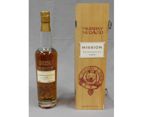 Murray McDavid Mission Single Malt Scotch Whisky.Mission cask strength Series. Unique Bottling of CAPERDONICH destilled 1968.