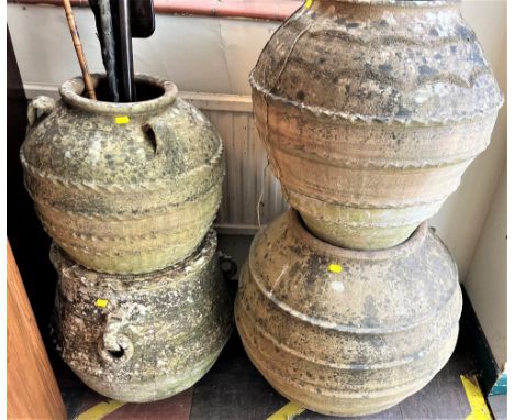 Four vintage earthenware garden planters 