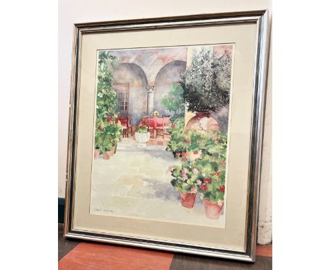After Richard Ackerman. A Large Coloured print. 52cm x 41 cm. Framed and glazed 