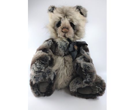 Charlie Bear "Romy". 51cm. A coat of long-pile light brown with tipping on her head and body, with deep brown and grey soft f