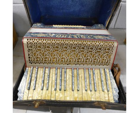 A Pietro German accordion, cased