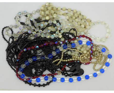 Vintage necklaces including jet