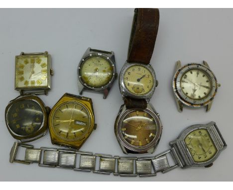 A collection of manual wind wristwatches, a/f