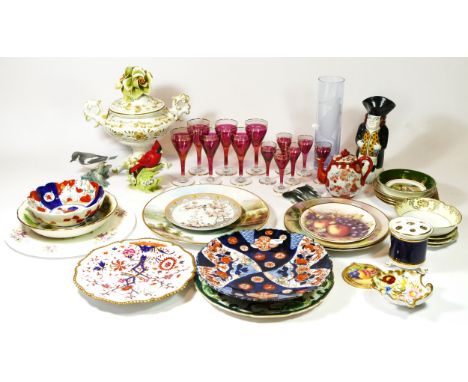 A collection of early 20th century and later ceramics, to include Amari plates, Noritake part dinnerware, Masons pottery piec