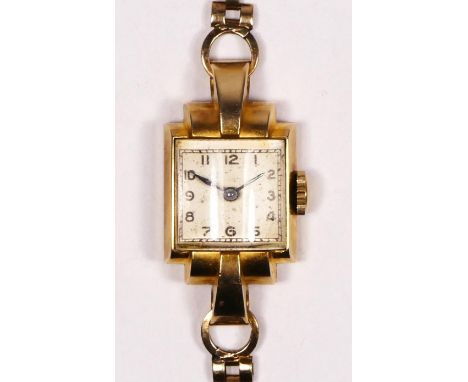 Baume, an Art Deco ladies manual wind wristwatch, Birmingham 1948, 17 jewel signed movement, 10.7gm without the movement, wor