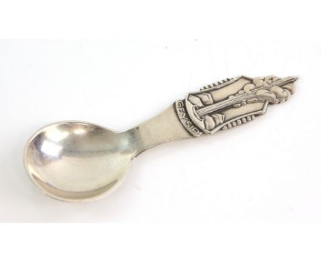 Geysir design 830 grade Scandinavian silver caddy spoon .     