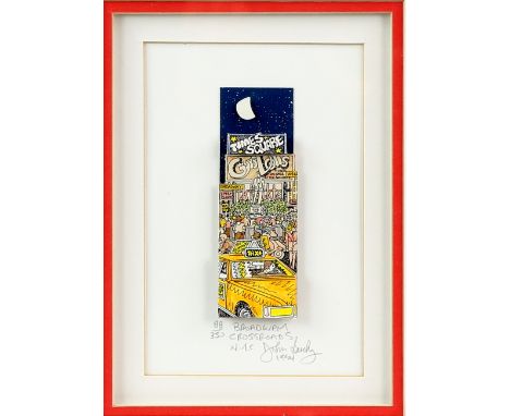John Suchy (American, b. 1946), 'Broadway Crossroads, N.Y.C.', lithograph in colours (3D), numbered 88/350, signed and dated 