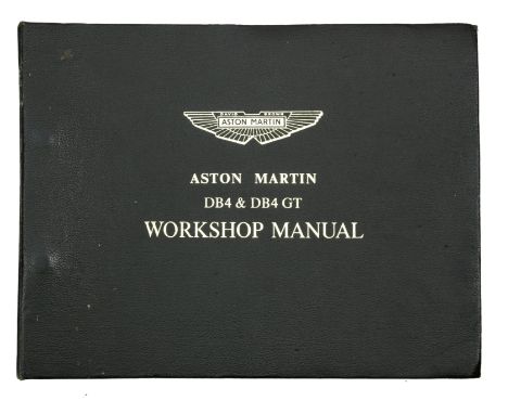 An Aston Martin DB4 &amp; DB4GT workshop manual,embossed green Rexine binder with inset pages in sections A to W, 4to, (used,