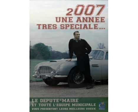 A large format James Bond 007 'billboard' marketing poster, French, 2007,depicting Sean Connery standing alongside the 'Goldf