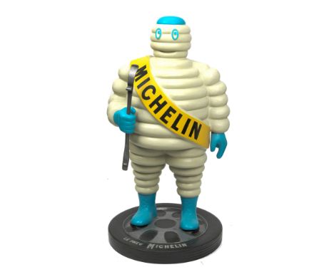 A hand-painted 'Mr Bibendum' standing forecourt figure,modern, fibreglass, depicting the Michelin advertising figure with 'Le