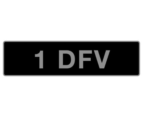 '1 DFV' UK Vehicle Registration Number,held on V750 Certificate of Entitlement, expires 12 Aug 2027. Footnotes:The Cosworth D