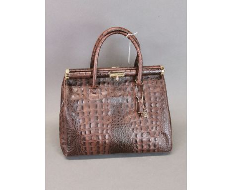 A Jackie &amp; Celine crocodile finish leather handbag, 33 x 17 x 26cm.