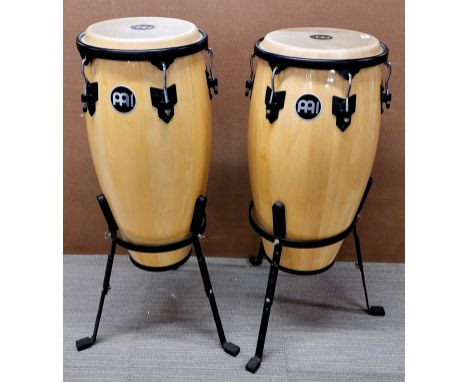 A pair of Meinl bongo drums, H. 100cm.