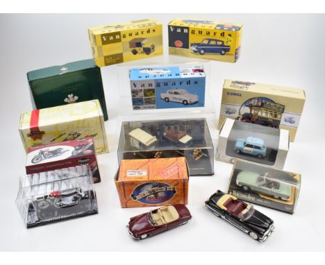 A good collection boxed die cast model vehicles. To include Vanguards, Corgi and similar manufacturers. (12)  All in boxed as