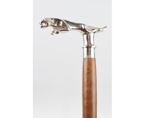 Reproduction 3-piece gentleman's travelling walking stick with Jaguar style handle, 94cm tall.  