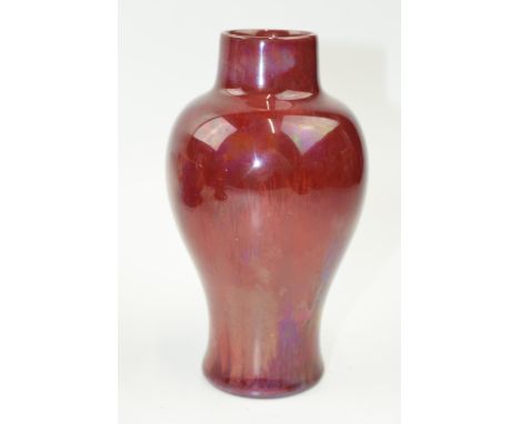 Bernard Moore flambe high shouldered vase, 14.5cm tall.  In good condition with no obvious damage or restoration. Some surfac