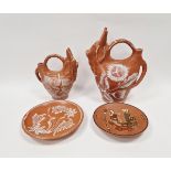 Collection of Brazilian (Bahia) redware, 20th century, comprising two stylised ox-formed pouring