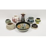 Collection of studio pottery and other ceramics including an early 20th century Roma Arnhemsche