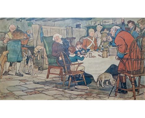 After Cecil Aldin  Chromolithograph "The Bluemarket Races, the Start", 35cm x 58cm  After Cecil Aldin Reproduction colour pri