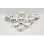 Minton bone china 'Haddon Hall' pattern part breakfast service, 20th century, printed brown marks
