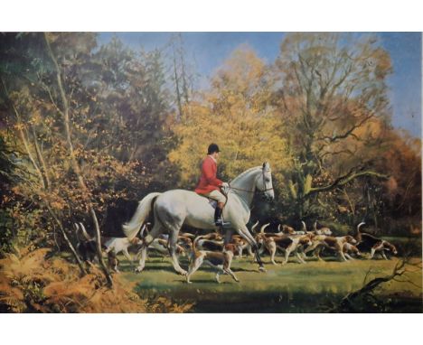 After Frank Wootton Colour print "Going Out With Hounds", limited edition print numbered 12/850, published by Wealdown Fine A