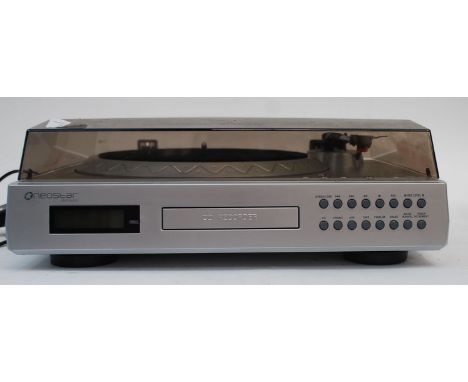A 20th century NeoStar record player CD Recorder having smoked acryllic glass hinged top.

UK, European & Worldwide packaging
