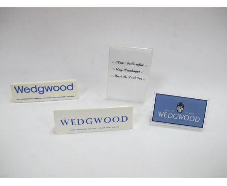 Wedgwood Ceramic Advertising Signs, (one chipped); together with an acrylic example etc. 