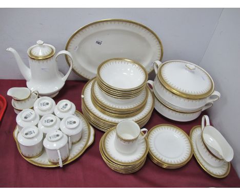 A Paragon China 'Athena' Dinner Service, comprising oval meat plate, eight dinner plates, seven small plates, six pudding bow