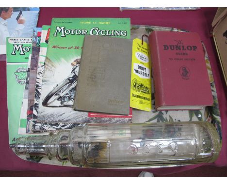 Motoring Memorabilia - Five 1950's Motorcycling Magazines, mostly T.T numbers, a 1950's Esso oil bottle. Plus two similar per