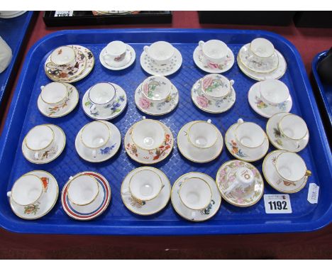 Coalport Miniature 'Tulip Tree' and 'Hong Kong' Caverswall, Coalport, Wedgwood, Cups & Saucers similar:- One TrayLot 1192 - C