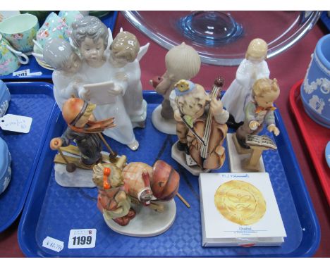 Lladro Three Angel Group, Hummel, Doulton, etc. (8)