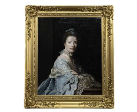 STUDIO OF ALLAN RAMSAY (SCOTTISH 1713 - 1784), PORTRAIT OF JEAN ABERCROMBY (MRS MORRISON OF HADDO) oil on canvasframed image 