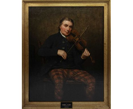 SIR HENRY RAEBURN  AND STUDIO (SCOTTISH 1756 - 1823), PORTRAIT OF THE FIDDLER NEIL GOW   oil on canvas framed    image size 1