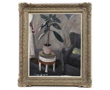 * ANNE REDPATH OBE RSA ARA (SCOTTISH 1895 - 1965), STILL LIFE WITH ASPIDISTRA oil on board, signedframedimage size 62cm x 52c