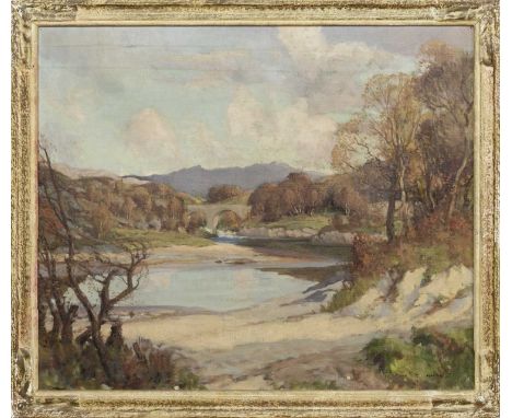 * FRANCIS PATRICK MARTIN (SCOTTISH 1883 - 1966), NOVEMBER MORNING - MORAR oil on canvas, signed, titled label versoframedimag