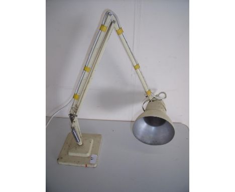 Vintage cream finished angle poised lamp on square base 
