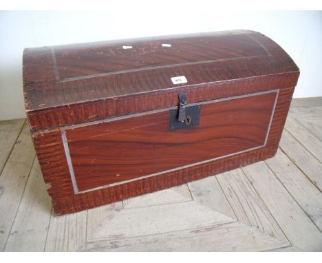 Victorian stained and grained dome top trunk (height 39cm) 
