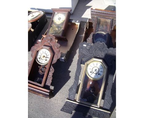 Late 19th C Ansonia shelf clock and three others 