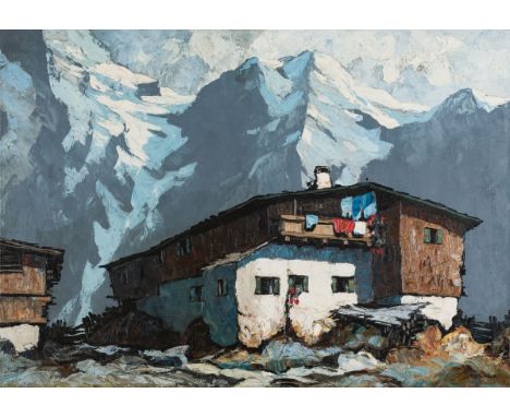  Mulley Oskar Berghof Öl auf Leinwand Signiert rechts unten 70 x 100 cm  Den in Klagenfurt geborenen Oskar Mulley zieht es v