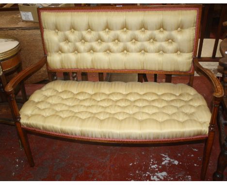 A mahogany sofa in George III style 110cm wide 