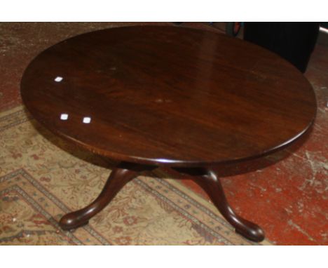 A George III and later mahogany tripod table 50cm high, 92cm diameter