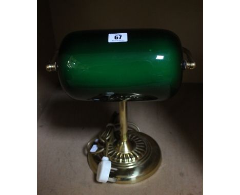 Modern reading lamp with green shade, 1930s style (sold as parts)