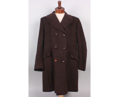 A brown wool Aquascutum coat, a black formal dinner jacket, an Army uniform and trousers, a beige Aquascutum 3/4 length rainc