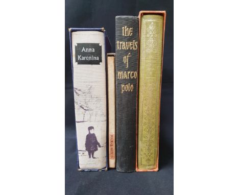 FOUR FOLIO SOCIETY BOOKScomprising 'The travels of Marco Polo', 'Anna Karenina' by Leo Tolstoy, 'The conquest of New Spain' b
