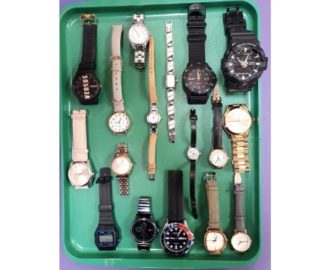 SELECTION OF LADIES AND GENTLEMEN'S WRISTWATCHESincluding Versus Versace, Fossil, Timex, G-Shock, Sekonda, Casio, Michael Kor