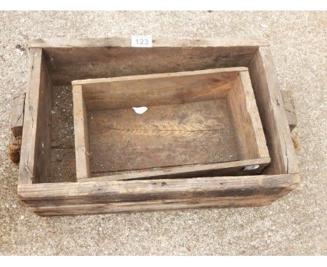 2x Vintage Wooden Crates 